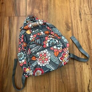 Vera Bradley Gray and Orange Small Backpack with Stylish Design